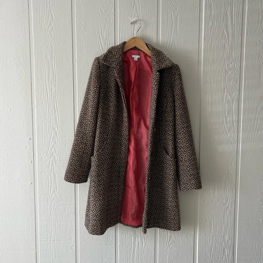 Apt. 9 Patterned Coat with Pink Lining - Picture 1 of 5